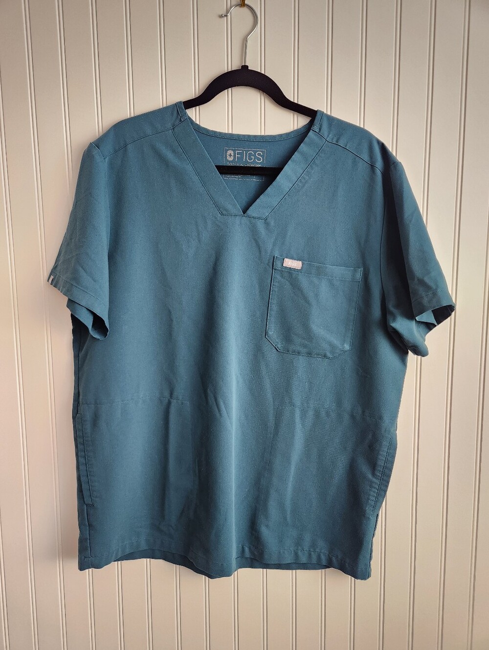 FIGS Men's Teal Technical Collection Healthcare Workwear Scrub Top Large